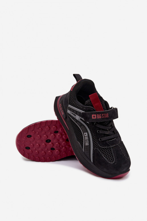 Vaikiški sportbačiai Big Star TT374152 HI-POLY SYSTEM juodos ir bordo spalvos
