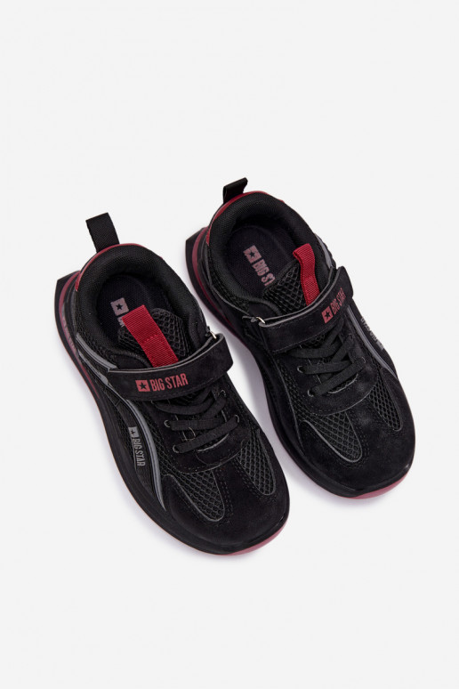 Vaikiški sportbačiai Big Star TT374152 HI-POLY SYSTEM juodos ir bordo spalvos