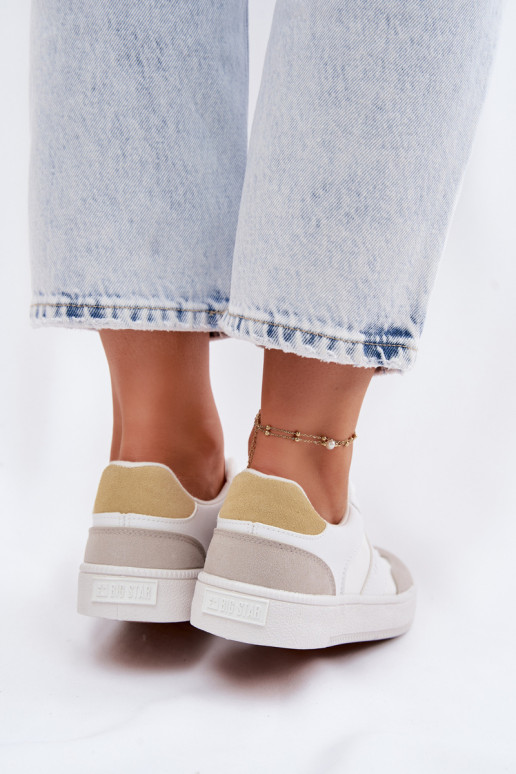 Moteriški žemi sneakers batai Big Star TT274767 baltos spalvos