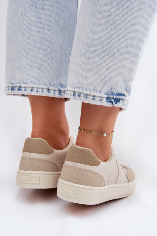 Moteriški žemi sneakers batai Big Star TT274768 smėlio spalvos