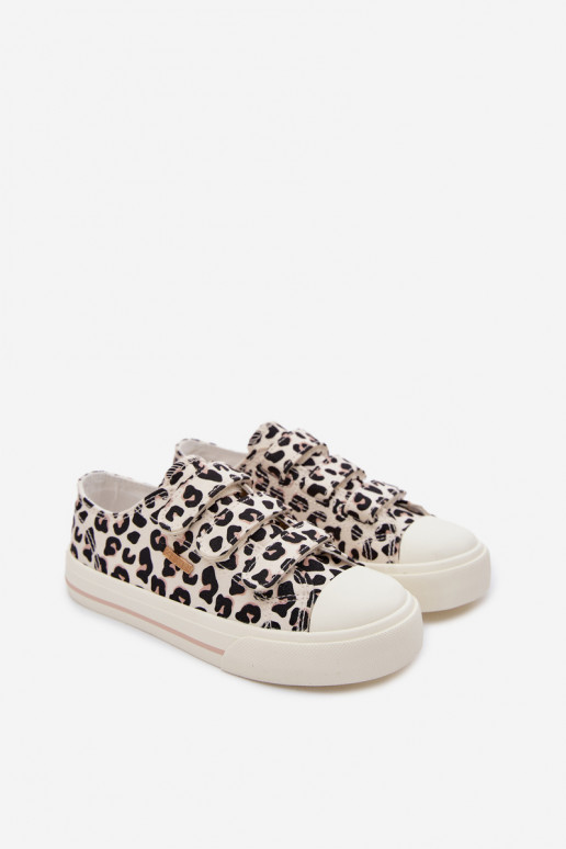 Vaikiški laisvalaikio batai su lipniais užsegimais Big Star TT374171 leopardo raštų