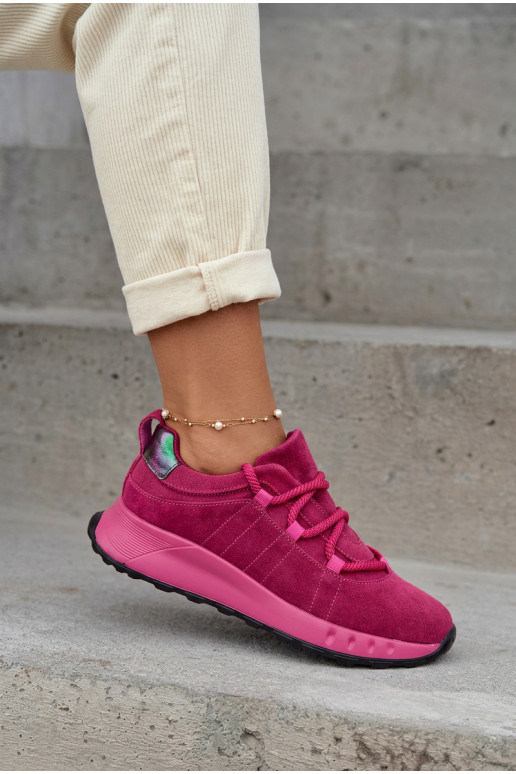 Moteriški zomšiniai sneakers batai Bemela rožinės spalvos
