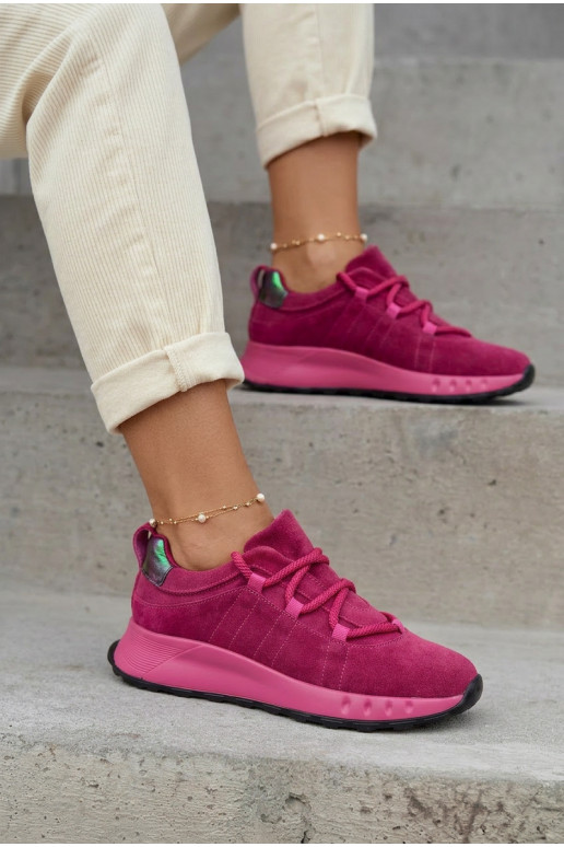 Moteriški zomšiniai sneakers batai Bemela rožinės spalvos