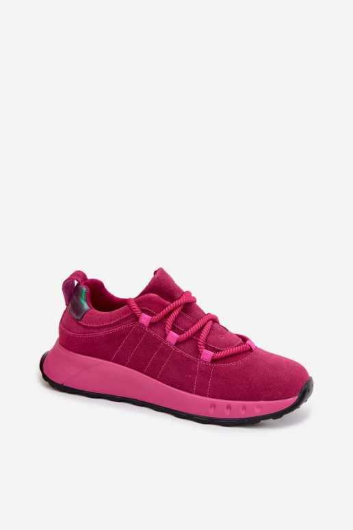 Moteriški zomšiniai sneakers batai Bemela rožinės spalvos
