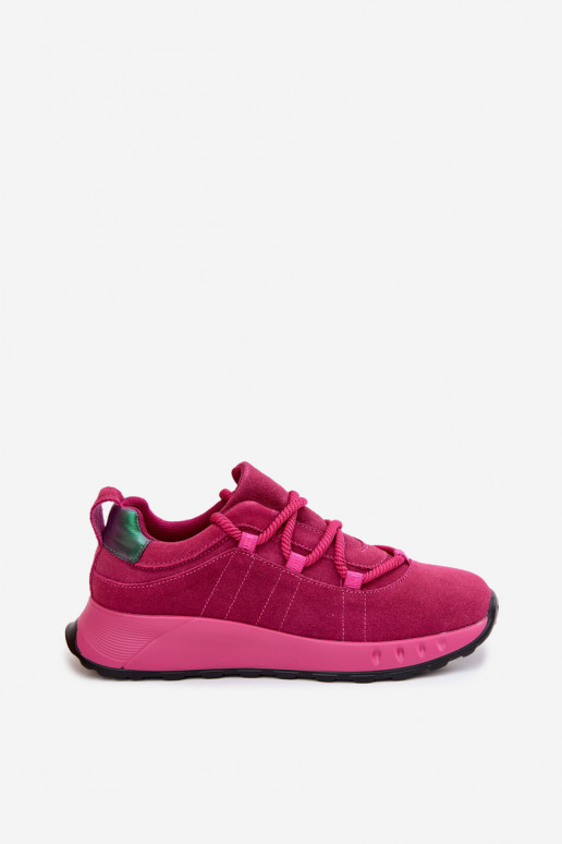 Moteriški zomšiniai sneakers batai Bemela rožinės spalvos