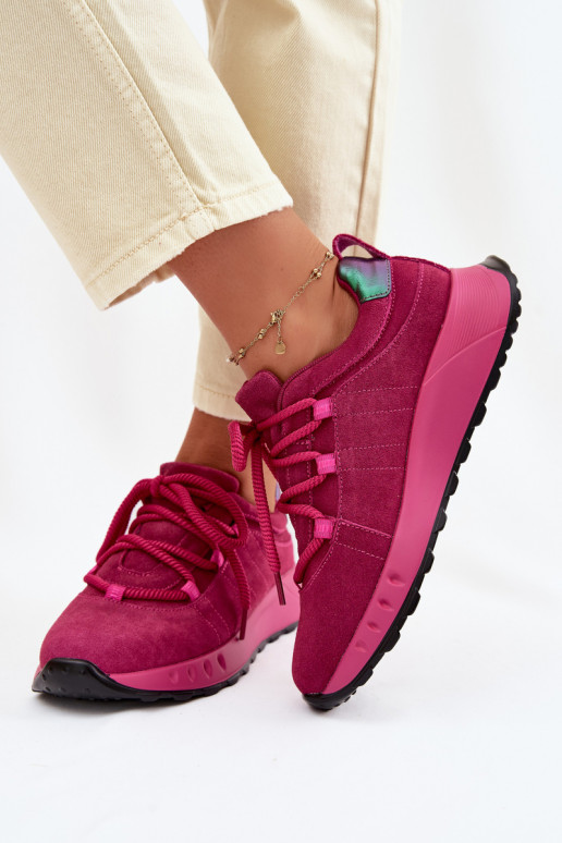 Moteriški zomšiniai sneakers batai Bemela rožinės spalvos