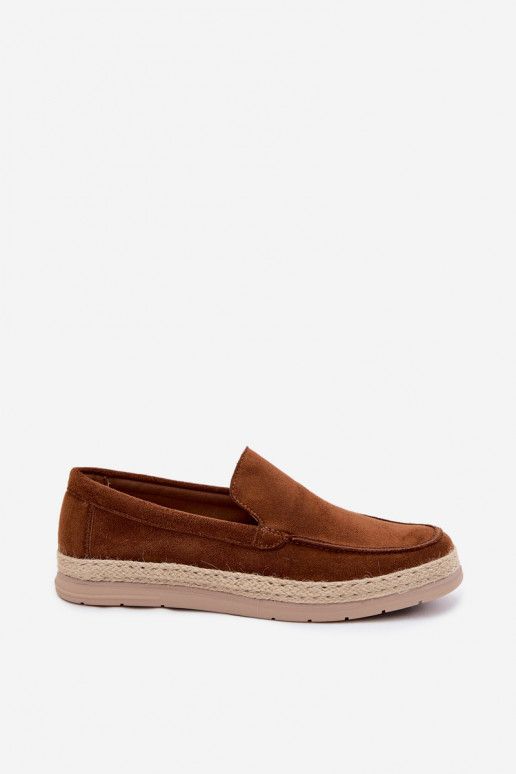 Vyrų mokasinai espadrilės rudi Rexton