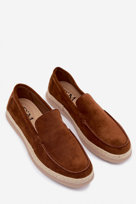 Vyrų mokasinai espadrilės rudi Rexton