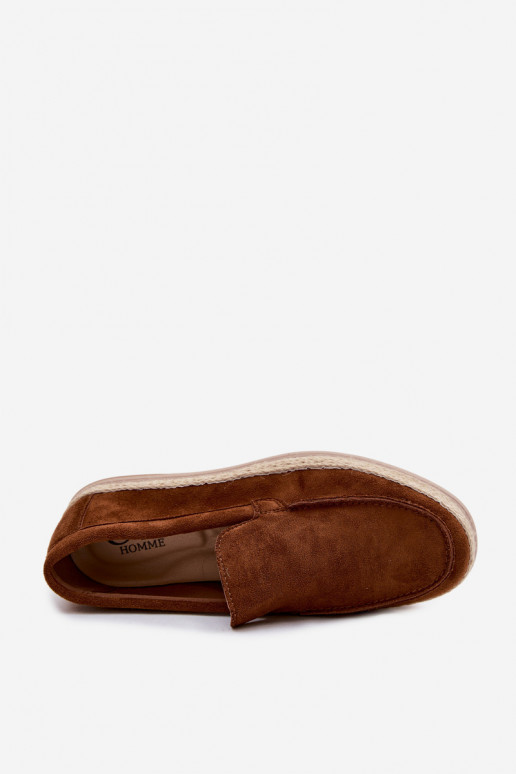 Vyrų mokasinai espadrilės rudi Rexton