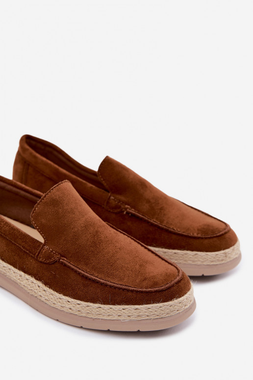 Vyrų mokasinai espadrilės rudi Rexton