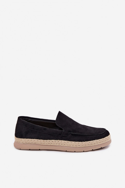 Vyrų mokasinai espadrilės juodi Rexton