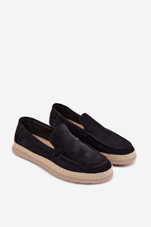 Vyrų mokasinai espadrilės juodi Rexton