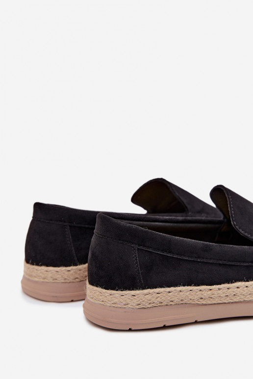 Vyrų mokasinai espadrilės juodi Rexton