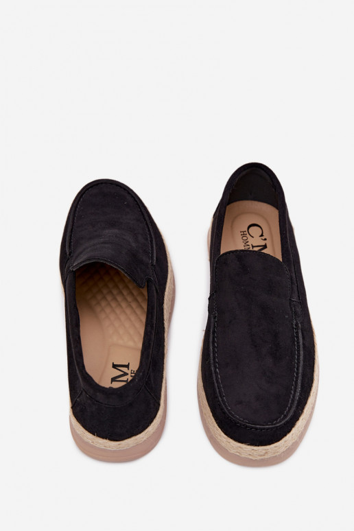 Vyrų mokasinai espadrilės juodi Rexton