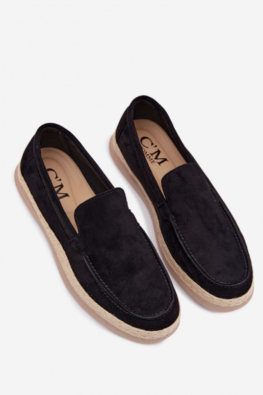 Vyrų mokasinai espadrilės juodi Rexton