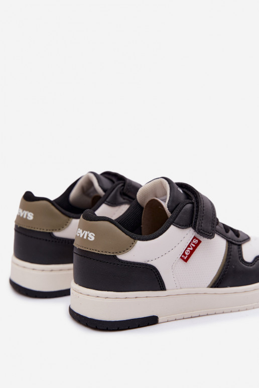 Vaikiški sportiniai batai LEVI'S KICK SE VIRV0152S su lipniais užsegimais baltos-juodos spalvos