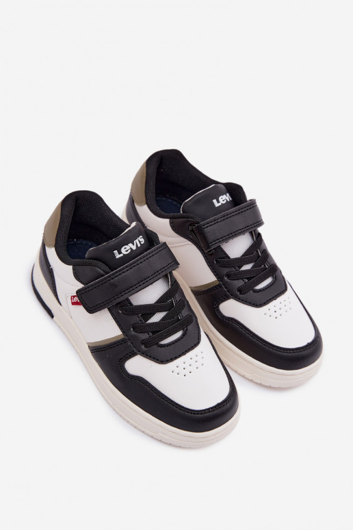 Vaikiški sportiniai batai LEVI'S KICK SE VIRV0152S su lipniais užsegimais baltos-juodos spalvos