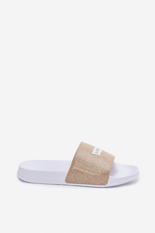 Jaunimo šlepetės LEVI'S VPOL0251S-3923 aukso spalvos su blizgesiu