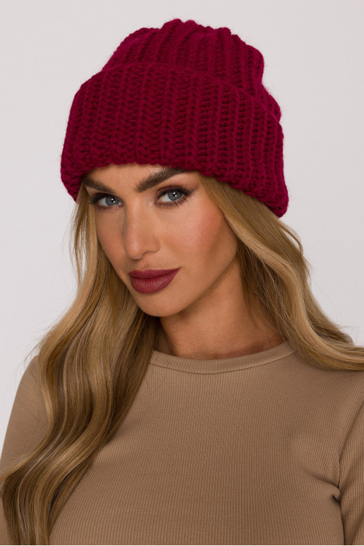 Bordo ripsuota kepurė M895