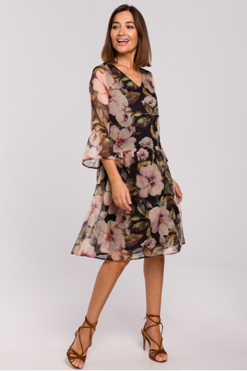 Šifoninė suknelė su nuleista liemene - modelis 3