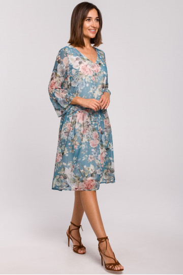 Šifoninė suknelė su nuleista liemene - modelis 4