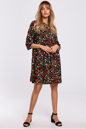 Suknelė su raukiniais rankovėse - modelis 6