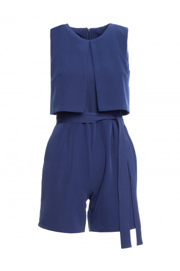Dvigubo sluoksnio be rankovių kombinezonas - tamsiai mėlynas 2