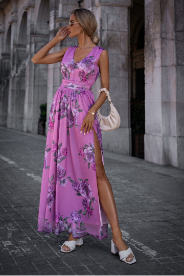 Chifono maxi suknelė su skeltuku - modelis 3