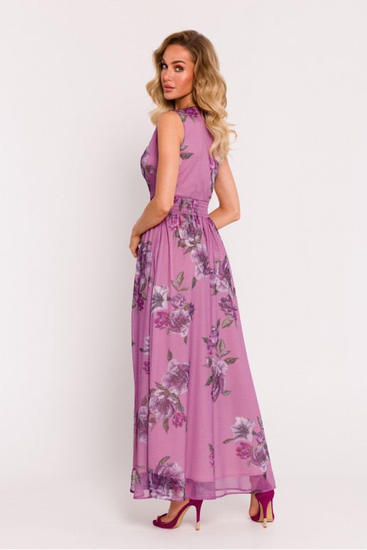 Chifono maxi suknelė su skeltuku - modelis 3