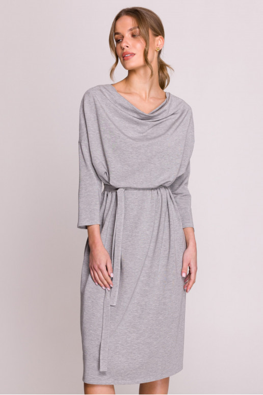 Pilka oversized megzta suknelė
