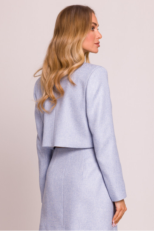 Šviesiai mėlynas trumpas švarkas