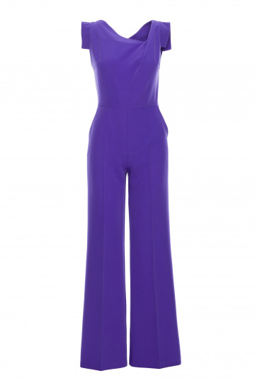 Elegantiškas kombinezonas su asimetriška iškirpte - violetinis 2