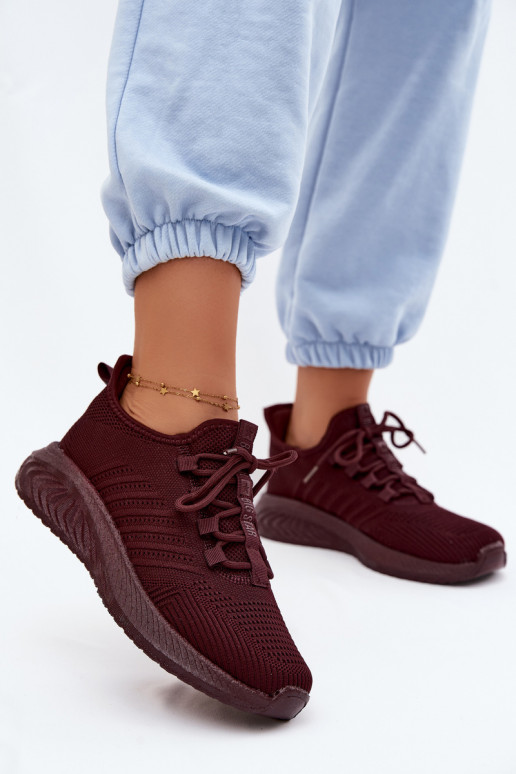 Įsispiriami sportiniai bateliai moterims Big Star UU274053 bordo spalvos
