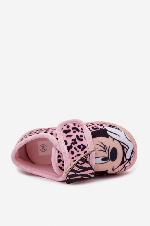 Šlepetės vaikams su lipniais užsegimais MINNIE MOUSE rožinės spalvos Serafina