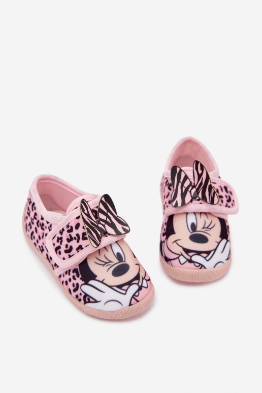 Šlepetės vaikams su lipniais užsegimais MINNIE MOUSE rožinės spalvos Serafina