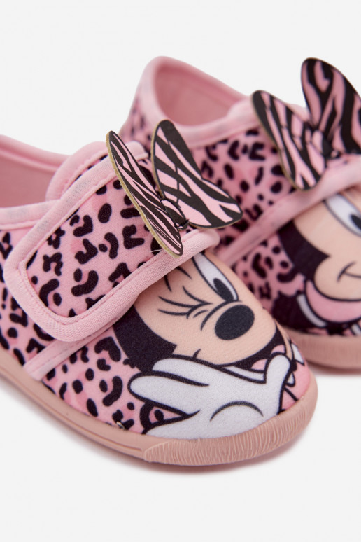 Šlepetės vaikams su lipniais užsegimais MINNIE MOUSE rožinės spalvos Serafina