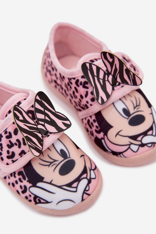 Šlepetės vaikams su lipniais užsegimais MINNIE MOUSE rožinės spalvos Serafina