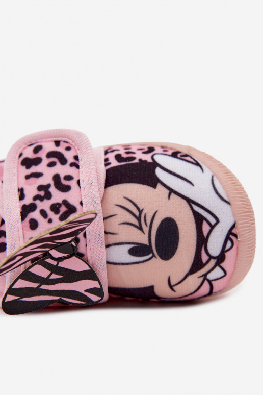 Šlepetės vaikams su lipniais užsegimais MINNIE MOUSE rožinės spalvos Serafina