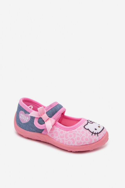 balerinos   Šlepetės vaikams su lipniais užsegimais HELLO KITTY rožinės spalvos Shani