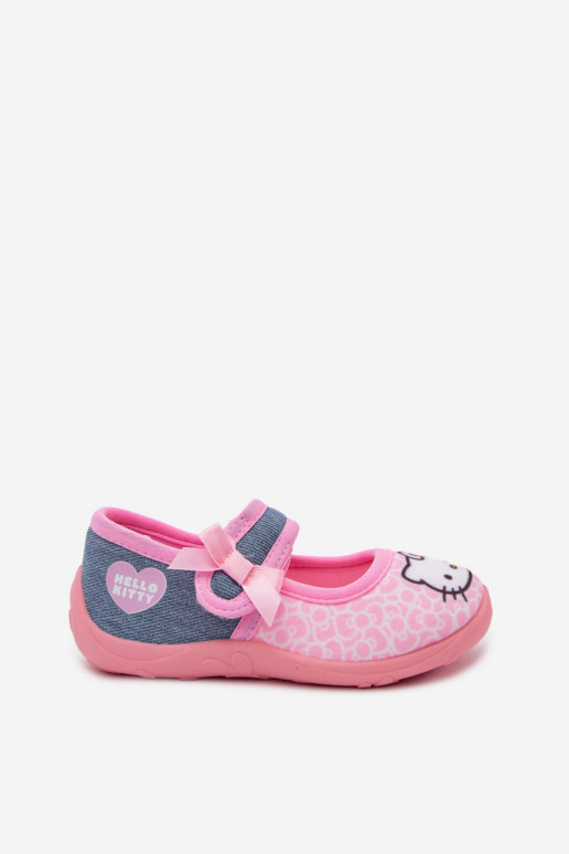 balerinos   Šlepetės vaikams su lipniais užsegimais HELLO KITTY rožinės spalvos Shani
