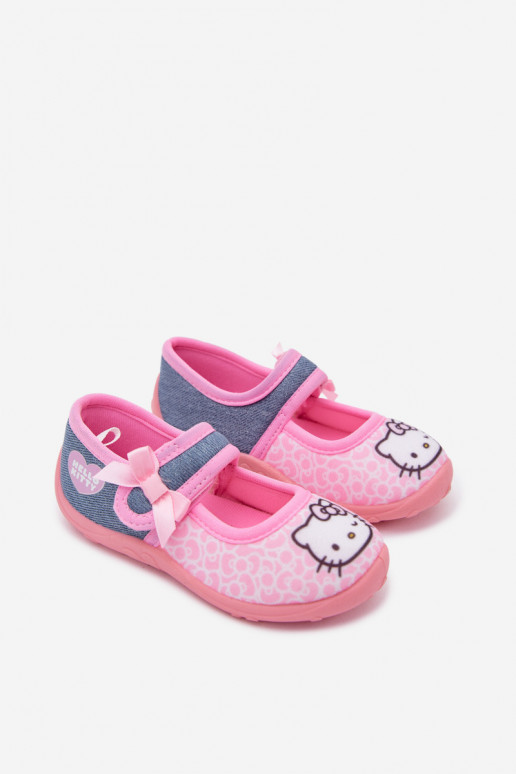 balerinos   Šlepetės vaikams su lipniais užsegimais HELLO KITTY rožinės spalvos Shani