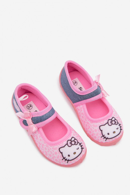 balerinos   Šlepetės vaikams su lipniais užsegimais HELLO KITTY rožinės spalvos Shani