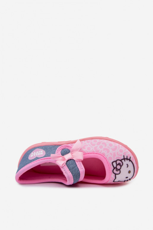 balerinos   Šlepetės vaikams su lipniais užsegimais HELLO KITTY rožinės spalvos Shani