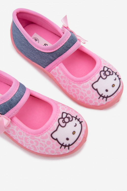balerinos   Šlepetės vaikams su lipniais užsegimais HELLO KITTY rožinės spalvos Shani