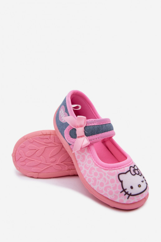 balerinos   Šlepetės vaikams su lipniais užsegimais HELLO KITTY rožinės spalvos Shani