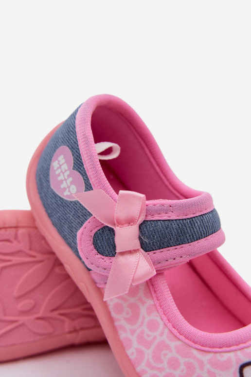 balerinos   Šlepetės vaikams su lipniais užsegimais HELLO KITTY rožinės spalvos Shani