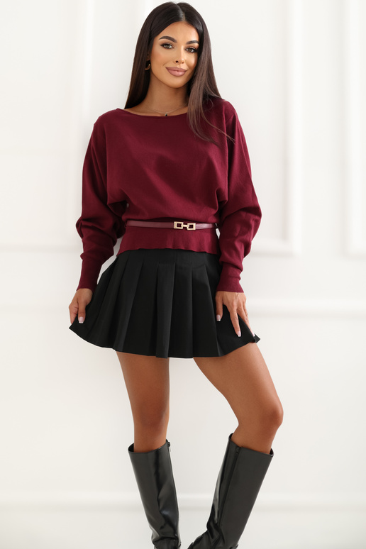 Bordo megztinis