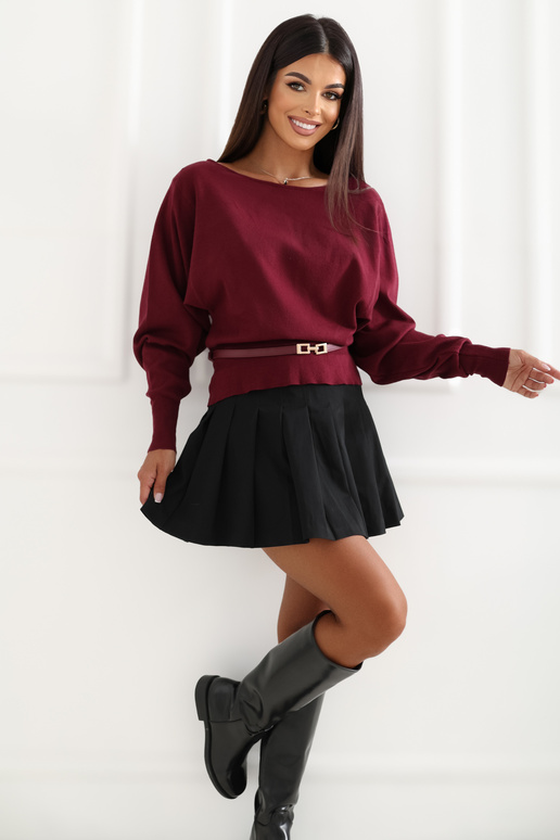 Bordo megztinis