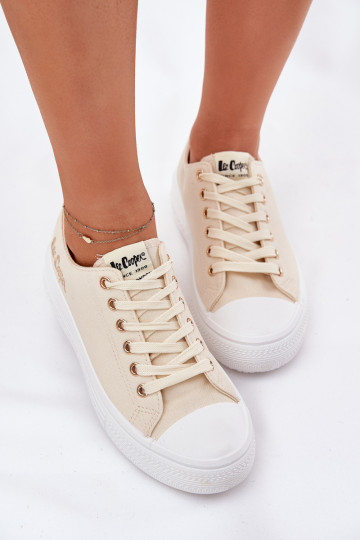 Laisvalaikio bateliai su platforma Lee Cooper LCW-24-44-2464L smėlio spalvos