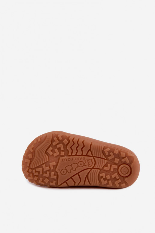 Šlepetės Vaikiški Barefoot su širdelėmis Froddo Canvas G1700440-24 rožinės spalvos